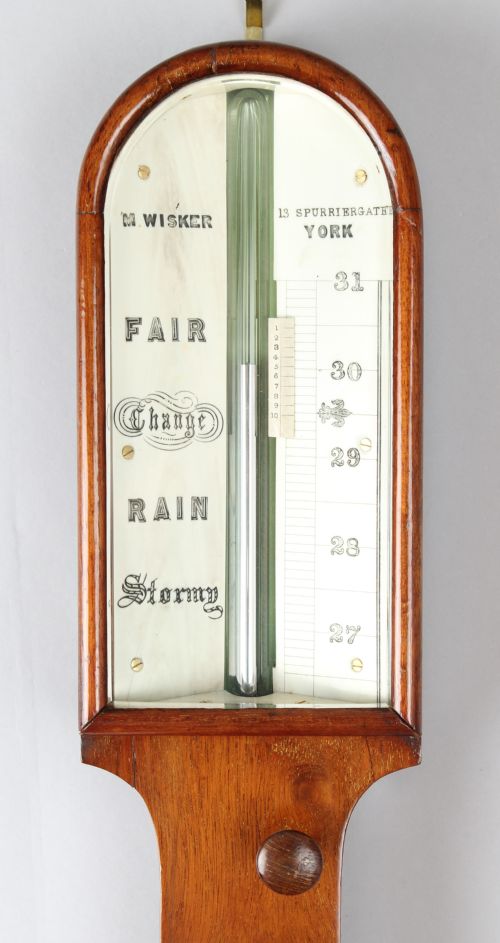 fig 1. Early 19th century walnut stick barometer