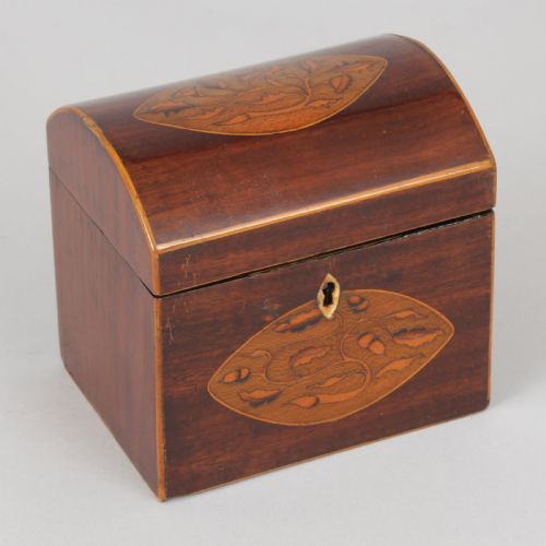 George III Mahogany Domed-top Tea-caddy