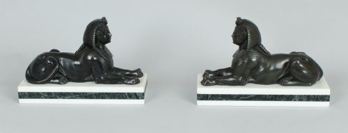 Pair of Bronze Sphinx