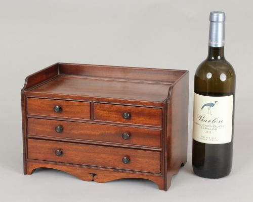 fig 1. Fine quality George III period miniature mahogany chest-of-drawers