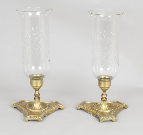 Pair of Edwardian Gilt-brass Candlesticks