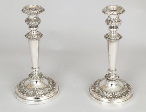 Pair of Early 19th Century Sheffield Plate Table Candlesticks