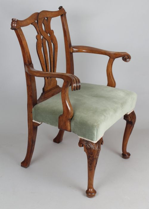 fig 1. Golden walnut elbow-chair