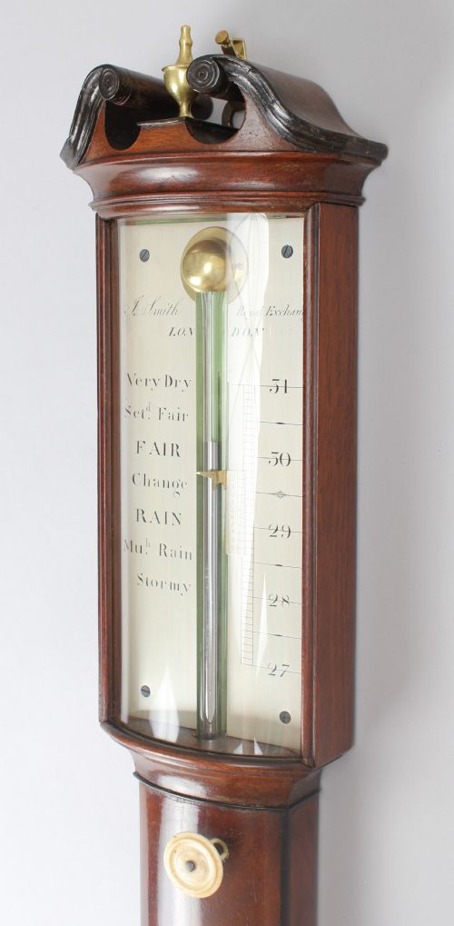 fig 1. Fine early 19th century mahogany bow-fronted stick barometer