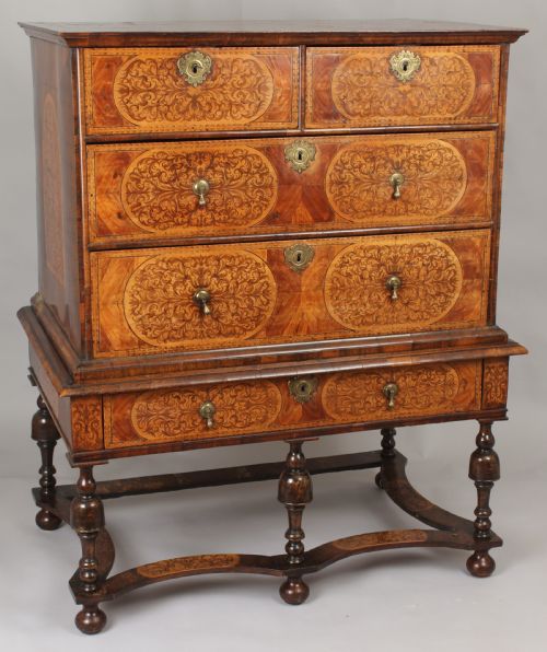 An Exceptionally Fine William & Mary Period Chest-on-stand