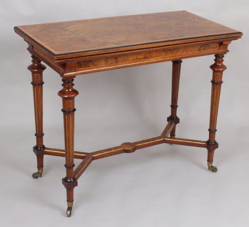 Victorian Burr Walnut Card-table by Gillow & Co of Lancaster