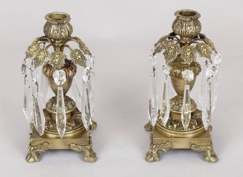 Pair of 19th Century Gilt Brass Table Lights