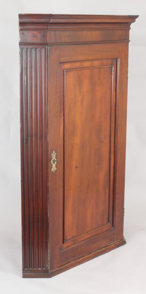 fig 1. George III period small mahogany corner cupboard