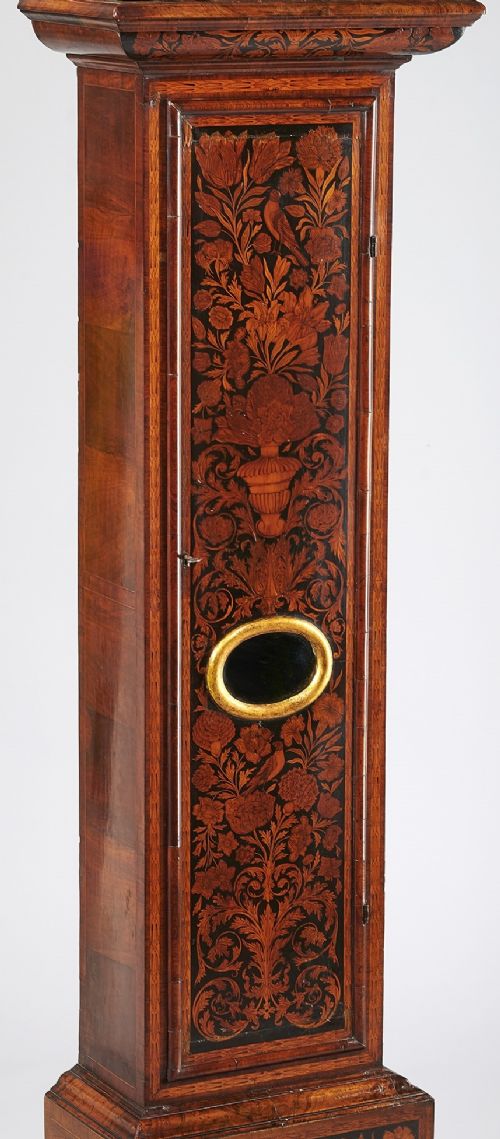 fig 1. Fine William & Mary period walnut and marquetry long-case clock
