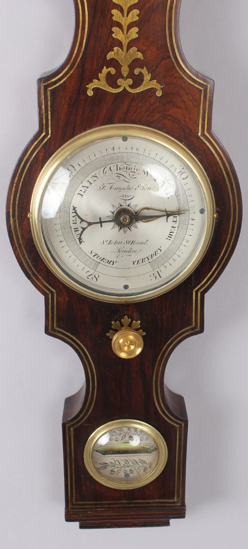 fig 1. Rare early nineteenth century rosewood wheel barometer