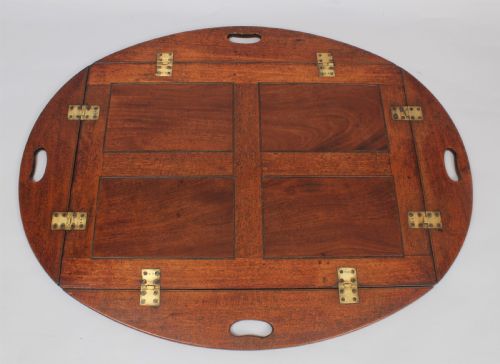 Nineteenth Century Mahogany Oval Drop-side Butler's Tray and Stand