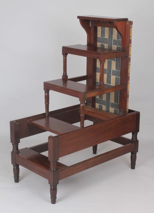 fig 2. Rare early 19th century mahogany metamorphic library steps stool