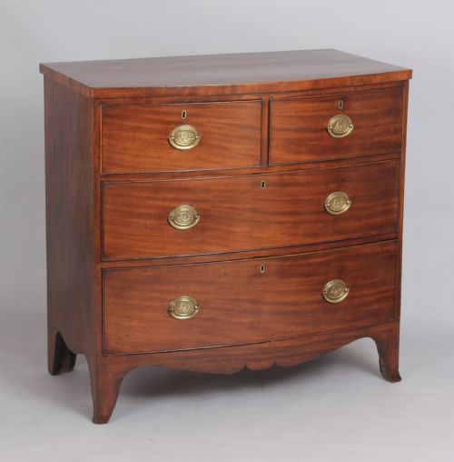 George IV Period Mahogany Small Bow-fronted Chest of Drawers