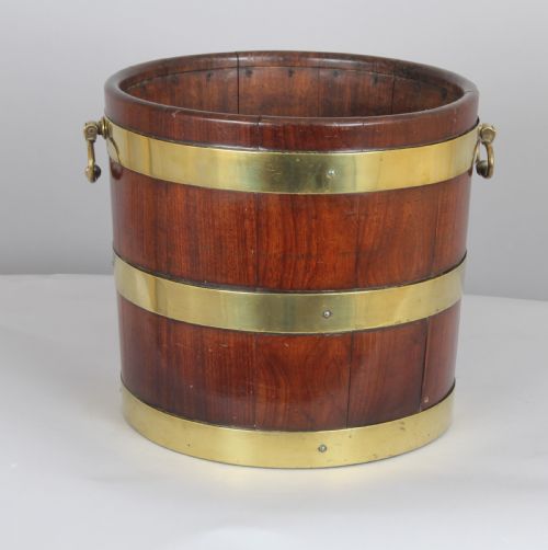 George III Period Mahogany and Brass Bound Bucket