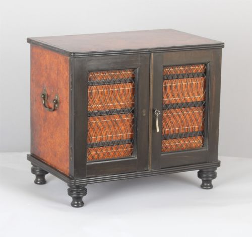 Rare Early 19th Century Chinese Export Amboyna and Ebony Table Cabinet