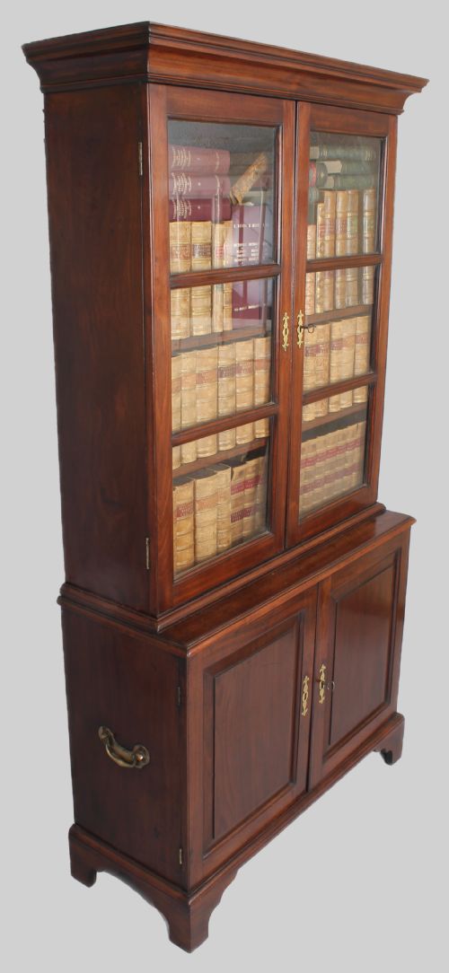 fig 1. George II 'red walnut' cupboard based bookcase
