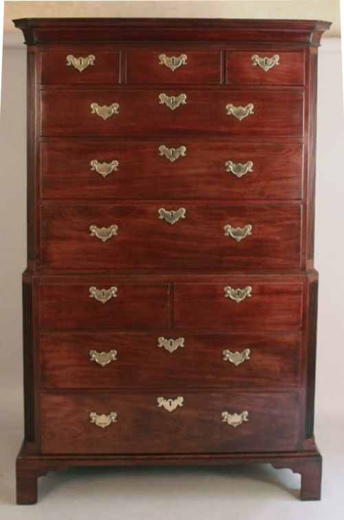 Fine George II Period 'Red Walnut' Chest on Chest