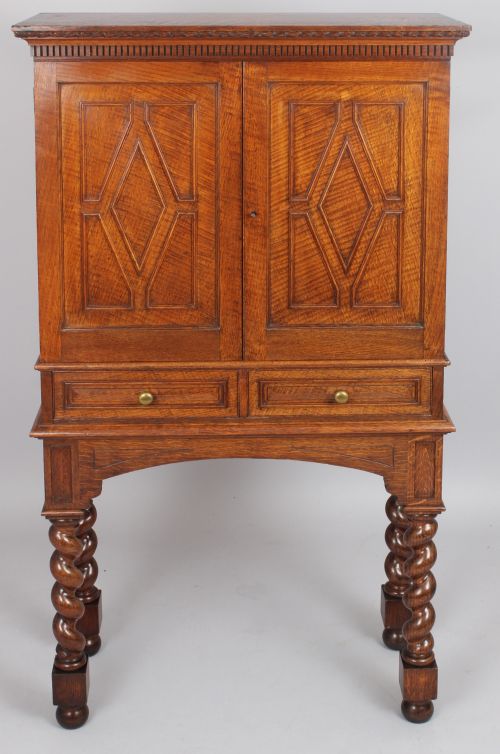 fig 1. An Edwardian oak stationery cabinet