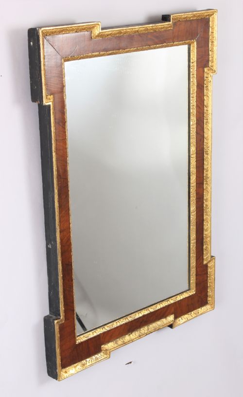 An 18th Century Walnut and Gilt Slip Rectangular Mirror