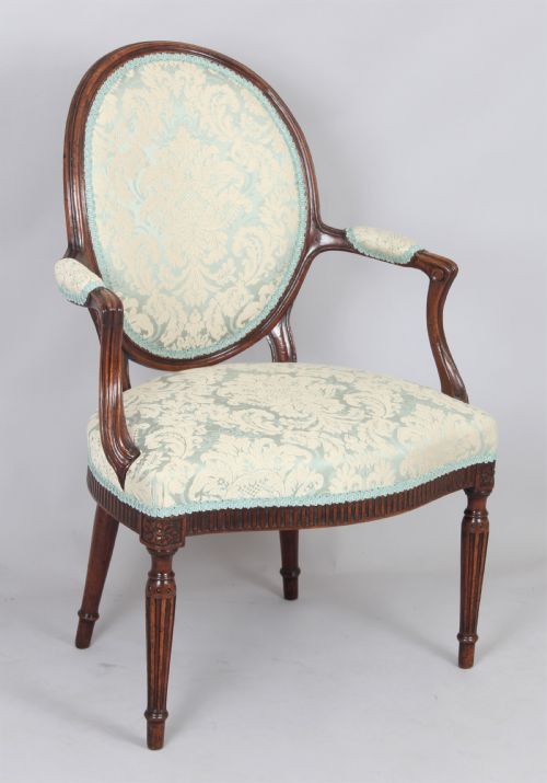 George III Mahogany Lady's Open Armchair