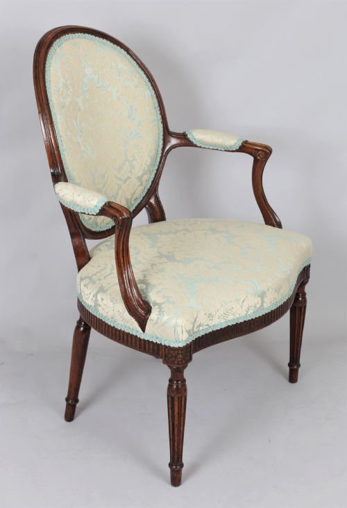fig 1. George III mahogany lady's open armchair