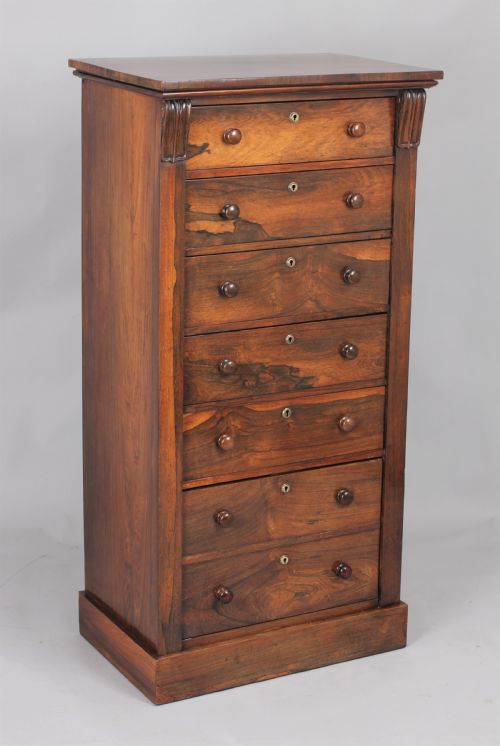Well-figured and Useful Rosewood Wellington Chest