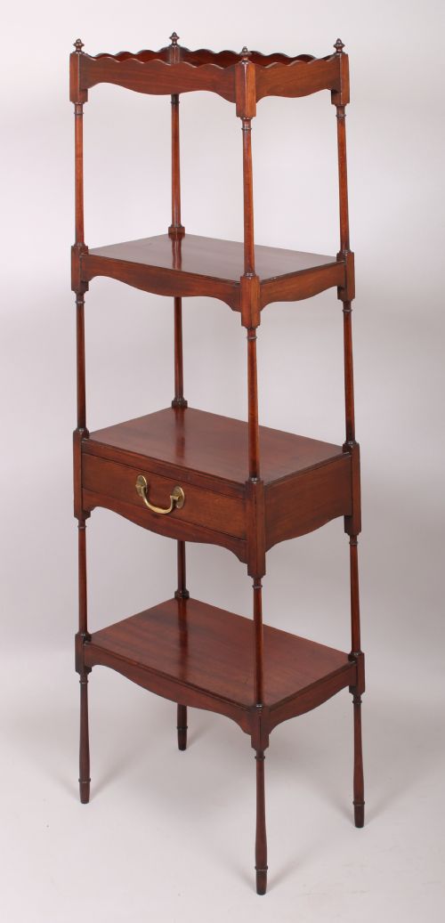 fig 1. Rare George III period mahogany pyramid-form whatnot