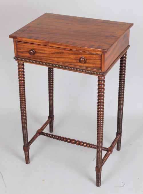 Mahogany End Table with a Figured and Cross-banded Top