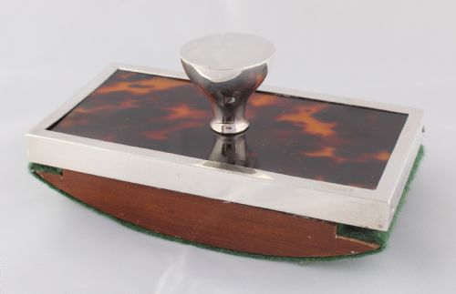 Sterling Silver and Tortoiseshell Rocker Blotter