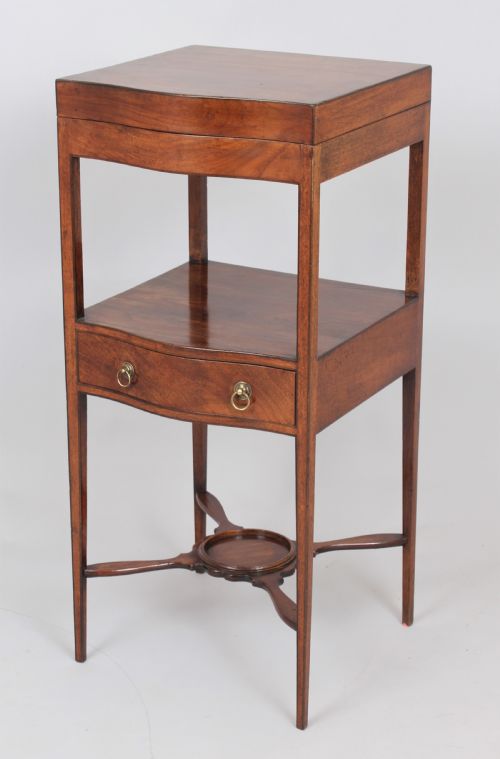 George III Mahogany Serpentine-fronted Enclosed Washstand