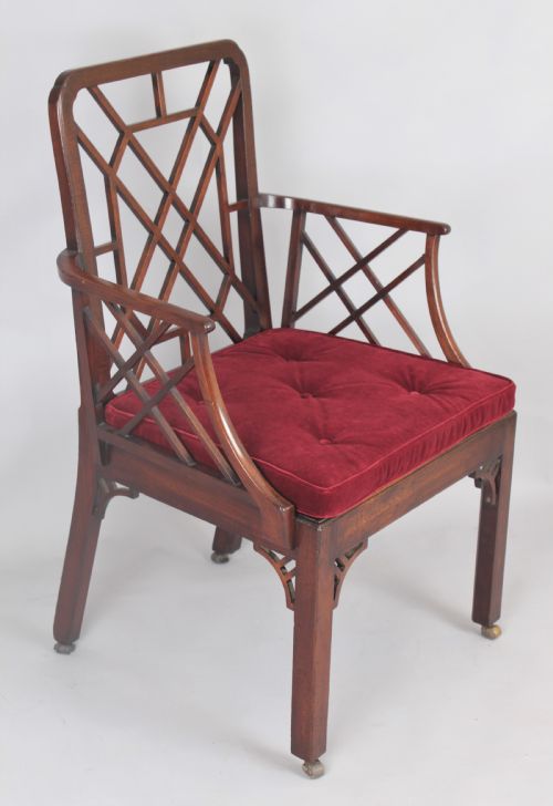 George III Period Mahogany ‘Cockpen’ Arm-chair with Rounded Rails