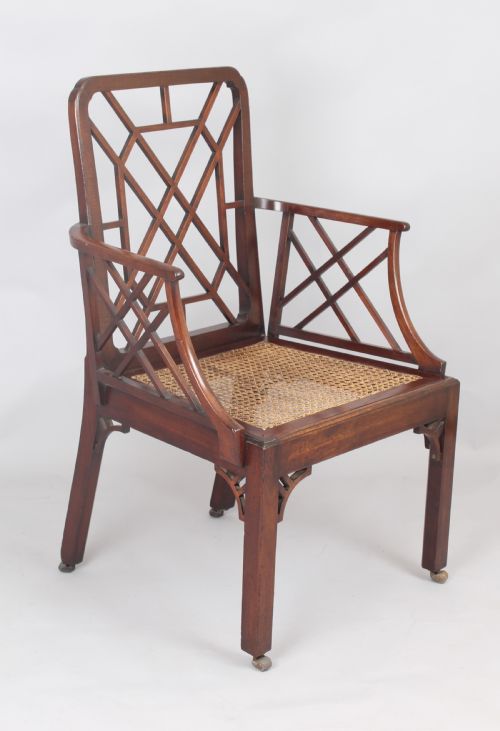 fig 1. George III period mahogany ‘Cockpen’ arm-chair with rounded rails