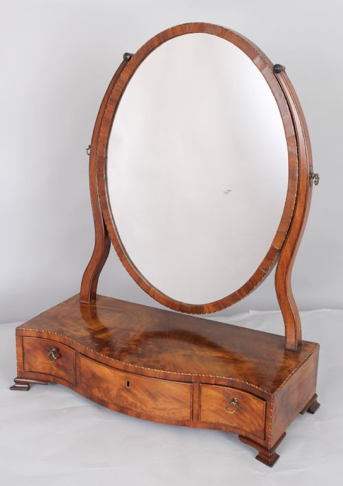 George III Period Mahogany Toilet Mirror of Good Figure and Colour