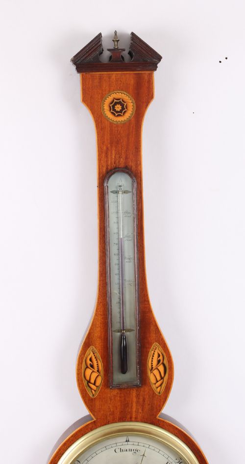 fig 1. Early 19th century mahogany wheel barometer by J. Gatty