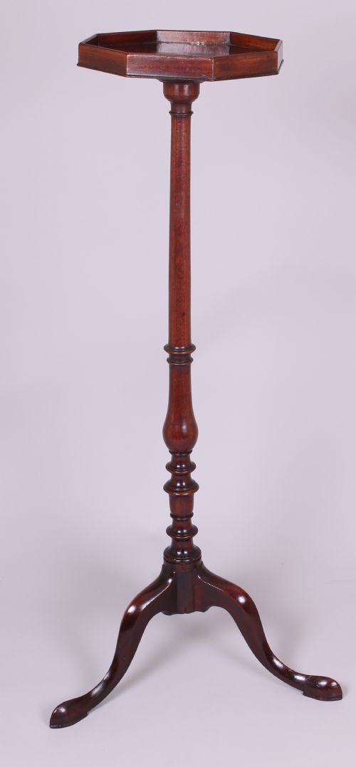 Mahogany Torchere with an Octagonal Galleried Top