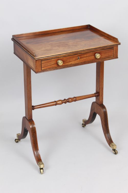 George III Period Mahogany Single-drawer-end Support Free-standing Side Table