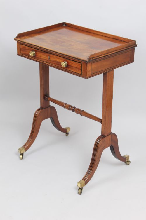 fig 1. George III period mahogany single-drawer-end support free-standing side table