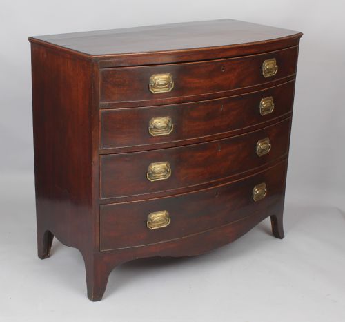 fig 1. George III mahogany bow-fronted chest of four graduated drawers