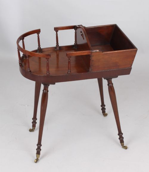 A RARE GEORGE III MAHOGANY KNIFE BOX AND PLATE BASKET - ADDITIONAL PHOTO 3