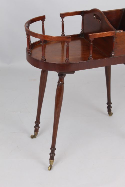 A RARE GEORGE III MAHOGANY KNIFE BOX AND PLATE BASKET - ADDITIONAL PHOTO 4