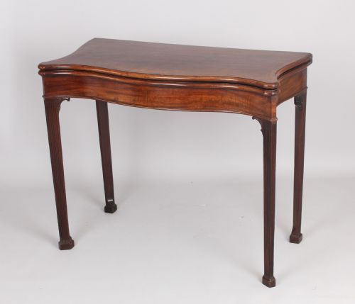 Mahogany Serpentine Card Table