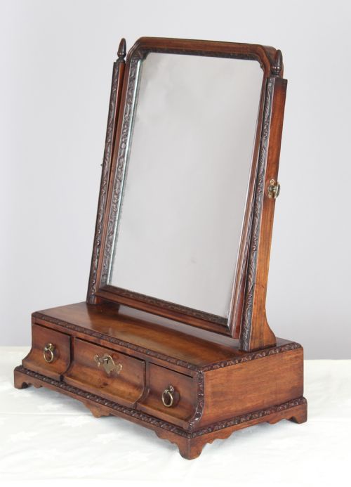 A Mahogany Dressing Table Toilet Mirror with Exceptional Carved Detail;