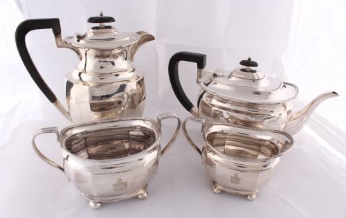 A Four Piece Tea Service by H Atkin