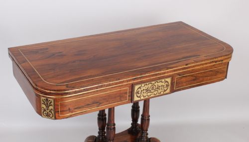 fig 1. Regency rosewood D-shaped games table with a revolving top