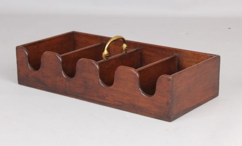 George III Mahogany Four Bottle Rectangular Wine Carrier