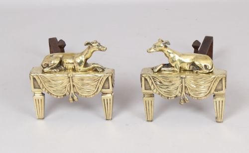Fine Pair of Caste-brass Fire Dogs