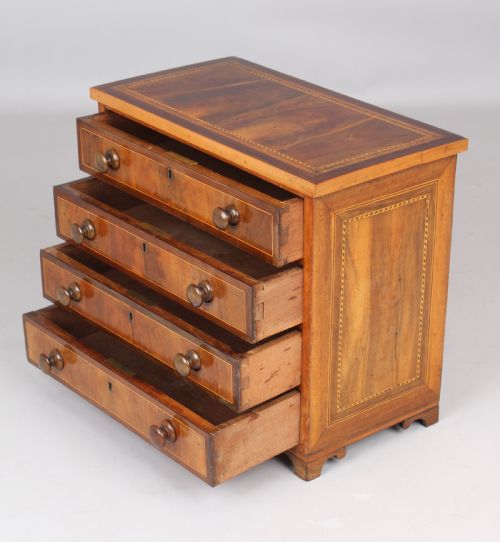 MID 18TH CENTURY MAHOGANY MINIATURE CHEST OF FOUR DRAWERS - ADDITIONAL PHOTO 2
