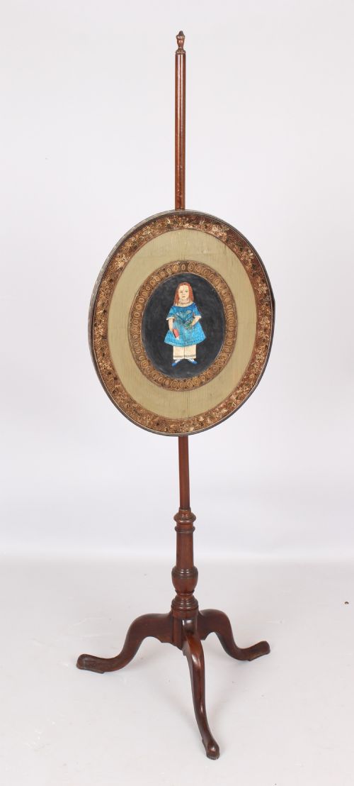 GEORGE III PERIOD POLE FIRE SCREEN
