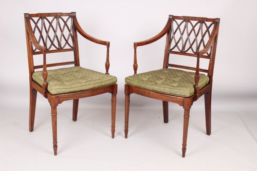 FINE PAIR OF GEORGE III PERIOD MAHOGANY ELBOW CHAIRS