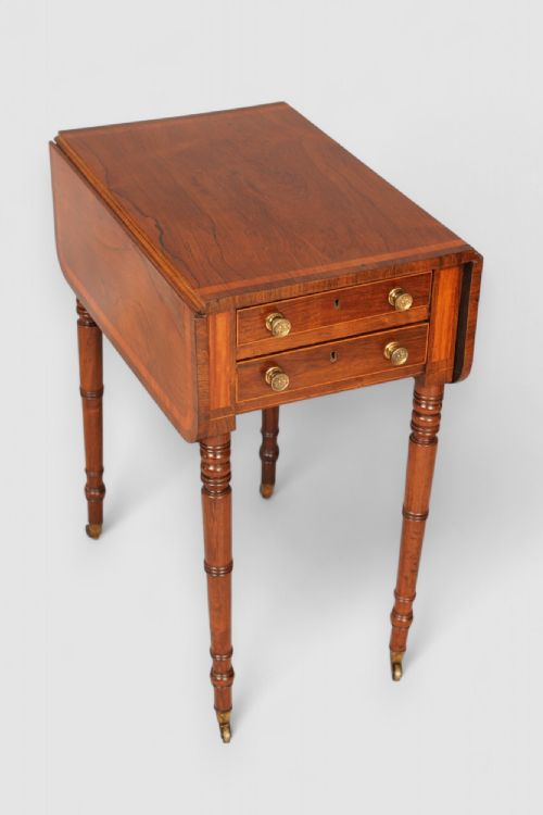 ROSEWOOD PEMBROKE TABLE WITH TWO DROP LEAVES - ADDITIONAL PHOTO 1